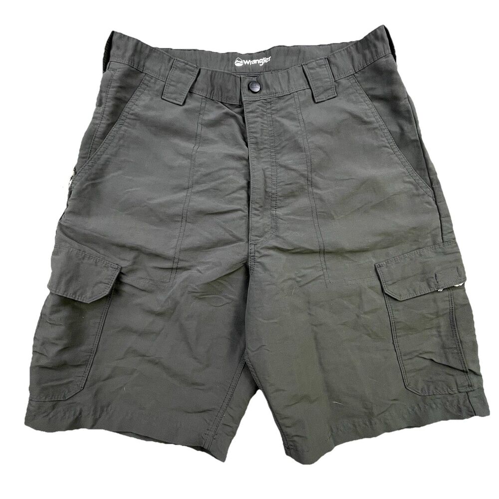 Wrangler Cargo Shorts Men's 34 Gray Outdoor Stretch Nylon Hiking Performance